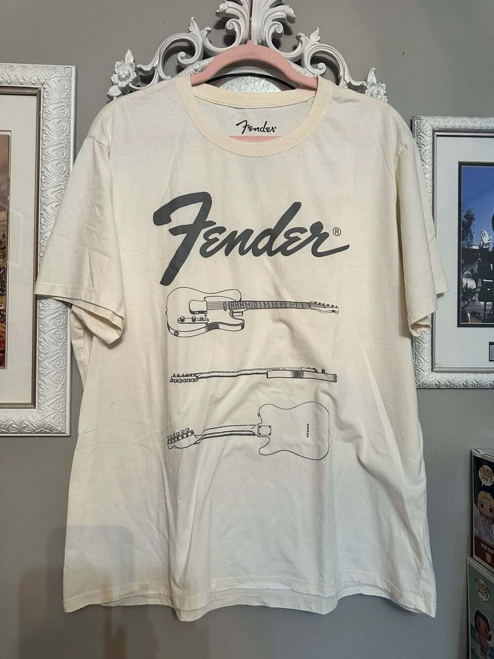 Fender Guitar Sketch Graphic T-Shirt Beige XL